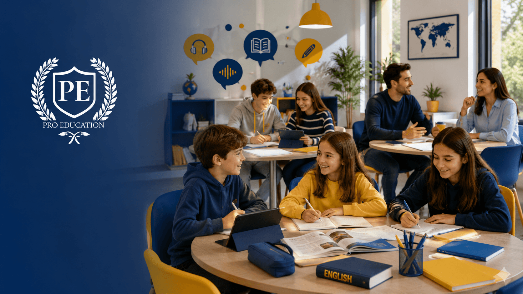 Alumnos de Pro Education Academy en clase de inglés en Torrijos