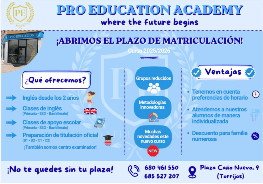 Abrimos plazo de matriculación